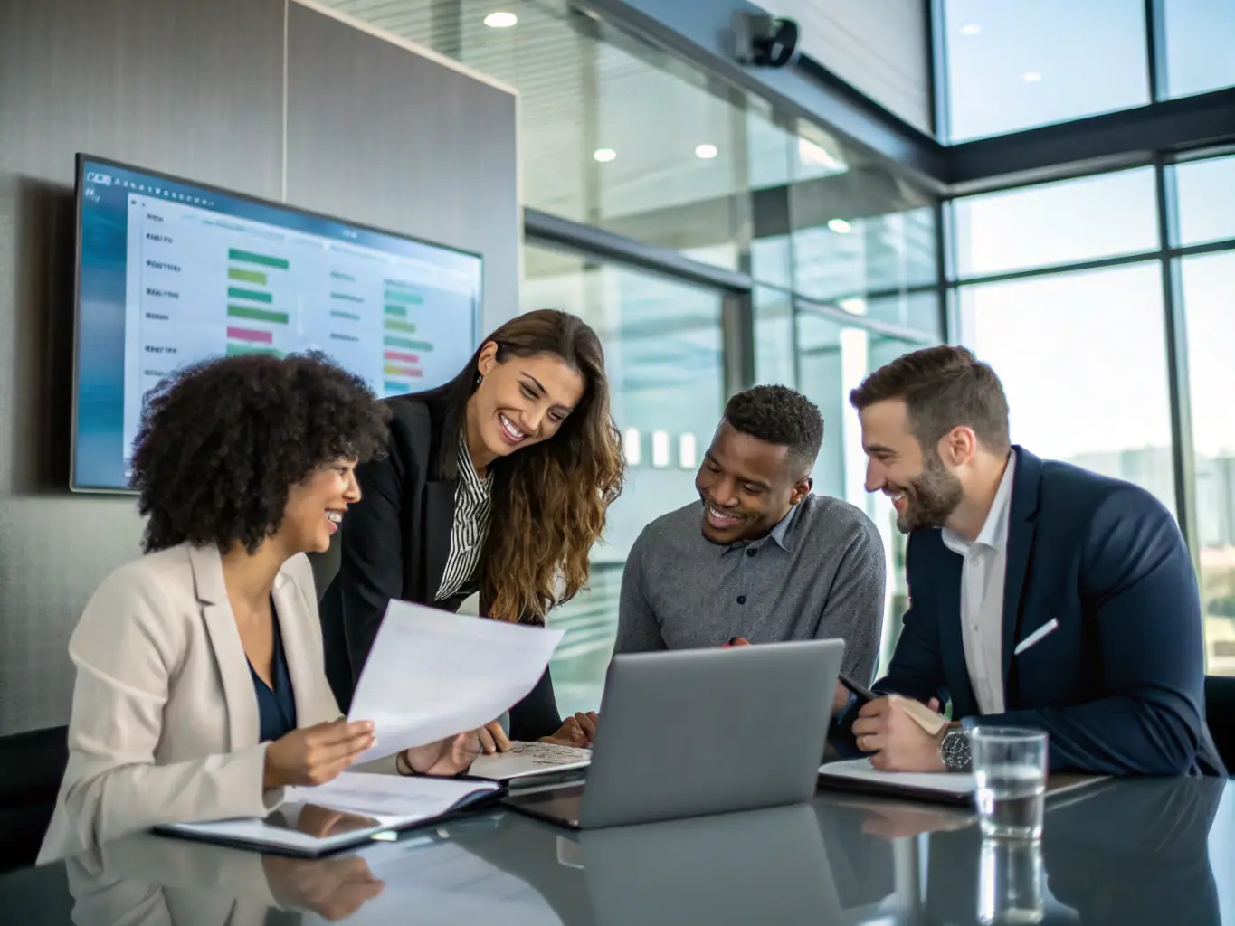 An image depicting a diverse group of South African professionals collaborating on financial planning, emphasizing community and local expertise.